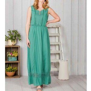 ✅ Matilda Jane Adventure Begins Down the Valley Maxi Dress Green size Medium